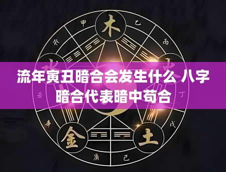 流年寅丑暗合会发生什么 八字暗合代表暗中苟合