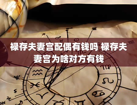 禄存夫妻宫配偶有钱吗 禄存夫妻宫为啥对方有钱