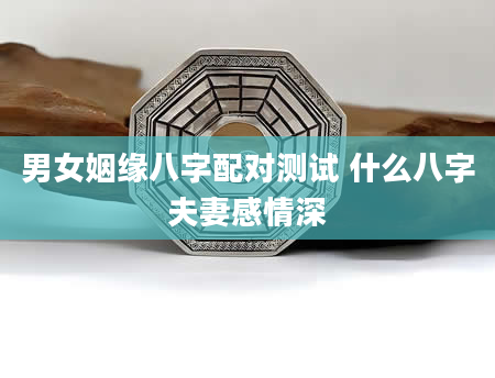 男女姻缘八字配对测试 什么八字夫妻感情深