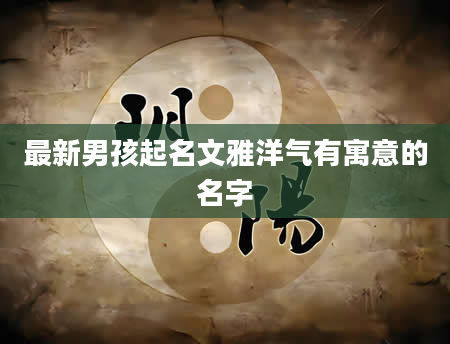 最新男孩起名文雅洋气有寓意的名字