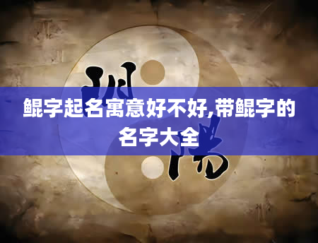 鲲字起名寓意好不好,带鲲字的名字大全