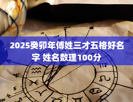 2025癸卯年傅姓三才五格好名字 姓名数理100分