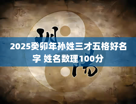 2025癸卯年孙姓三才五格好名字 姓名数理100分