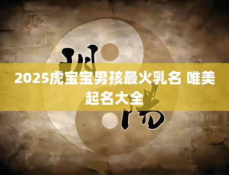 2025虎宝宝男孩最火乳名 唯美起名大全