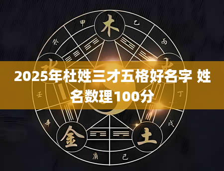 2025年杜姓三才五格好名字 姓名数理100分
