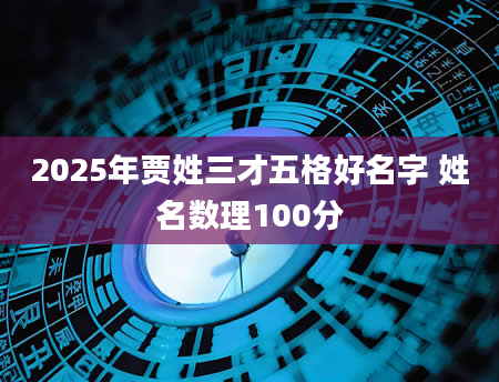 2025年贾姓三才五格好名字 姓名数理100分