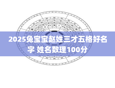 2025兔宝宝赵姓三才五格好名字 姓名数理100分