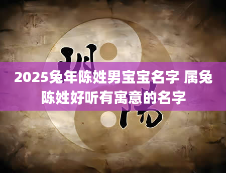 2025兔年陈姓男宝宝名字 属兔陈姓好听有寓意的名字