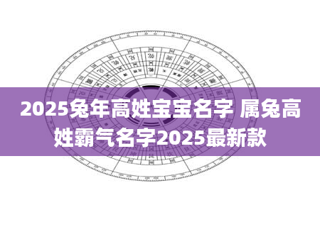 2025兔年高姓宝宝名字 属兔高姓霸气名字2025最新款