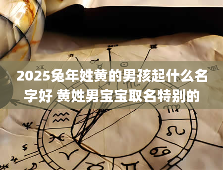 2025兔年姓黄的男孩起什么名字好 黄姓男宝宝取名特别的