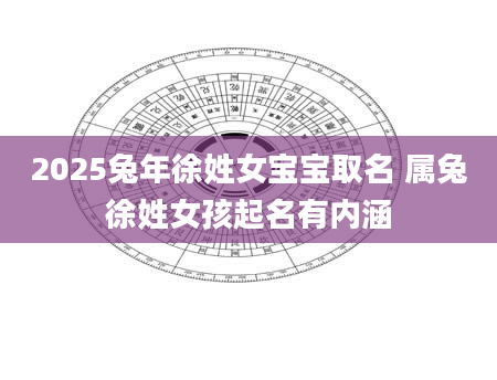 2025兔年徐姓女宝宝取名 属兔徐姓女孩起名有内涵