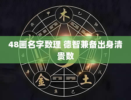 48画名字数理 德智兼备出身清贵数