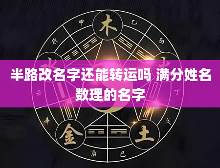 半路改名字还能转运吗 满分姓名数理的名字