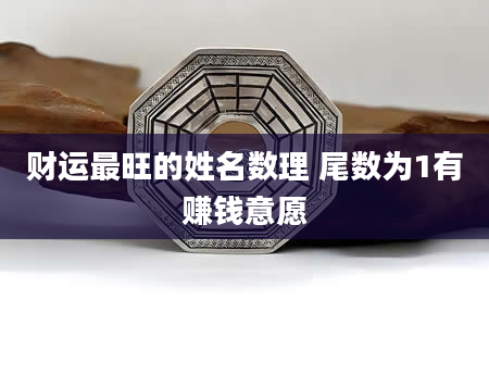 财运最旺的姓名数理 尾数为1有赚钱意愿