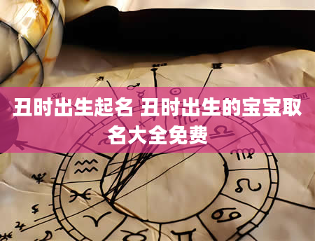 丑时出生起名 丑时出生的宝宝取名大全免费