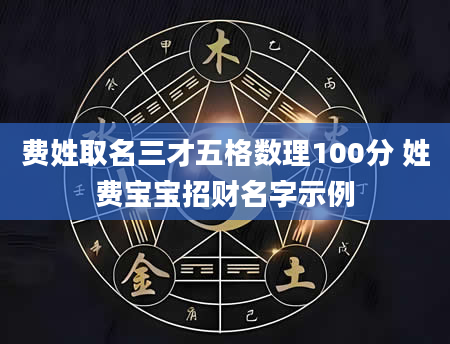 费姓取名三才五格数理100分 姓费宝宝招财名字示例