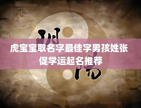 虎宝宝取名字最佳字男孩姓张 促学运起名推荐