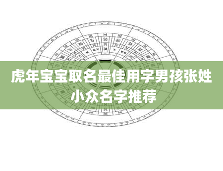 虎年宝宝取名最佳用字男孩张姓 小众名字推荐