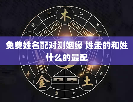 免费姓名配对测姻缘 姓孟的和姓什么的最配