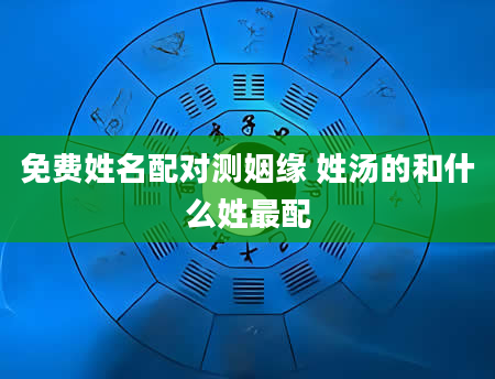 免费姓名配对测姻缘 姓汤的和什么姓最配
