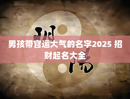 男孩带官运大气的名字2025 招财起名大全