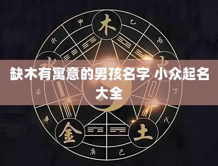 缺木有寓意的男孩名字 小众起名大全