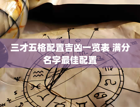 三才五格配置吉凶一览表 满分名字最佳配置