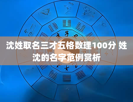 沈姓取名三才五格数理100分 姓沈的名字范例赏析