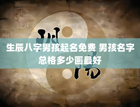 生辰八字男孩起名免费 男孩名字总格多少画最好