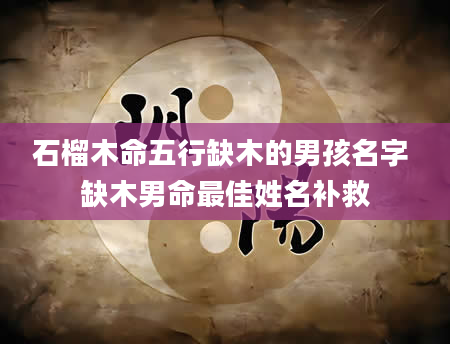 石榴木命五行缺木的男孩名字 缺木男命最佳姓名补救