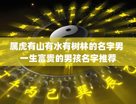 属虎有山有水有树林的名字男 一生富贵的男孩名字推荐