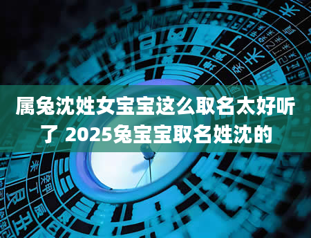 属兔沈姓女宝宝这么取名太好听了 2025兔宝宝取名姓沈的