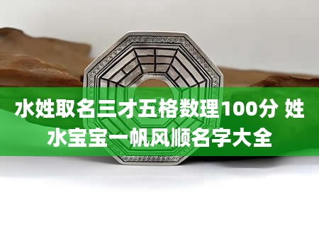 水姓取名三才五格数理100分 姓水宝宝一帆风顺名字大全