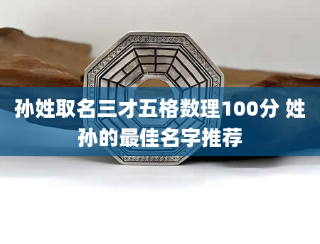 孙姓取名三才五格数理100分 姓孙的最佳名字推荐