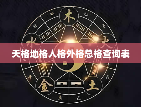 天格地格人格外格总格查询表