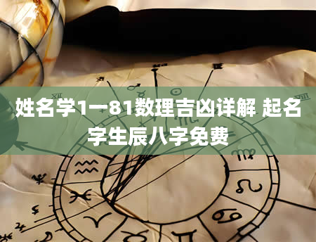 姓名学1一81数理吉凶详解 起名字生辰八字免费