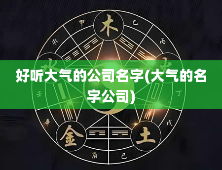 好听大气的公司名字(大气的名字公司)