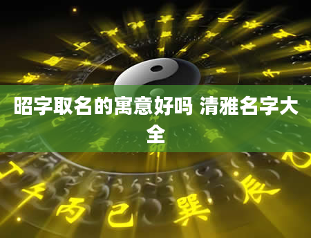 昭字取名的寓意好吗 清雅名字大全