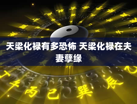 天梁化禄有多恐怖 天梁化禄在夫妻孽缘
