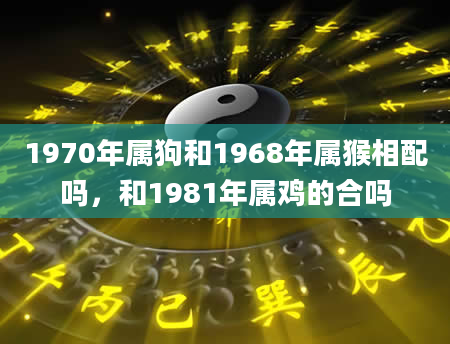 1970年属狗和1968年属猴相配吗，和1981年属鸡的合吗