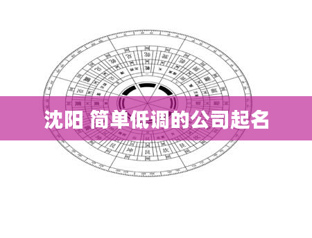 沈阳 简单低调的公司起名