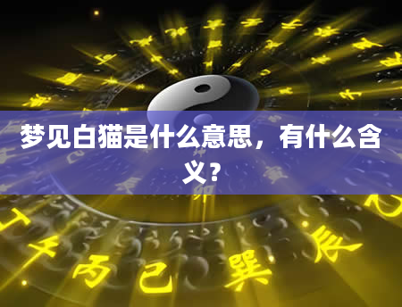 梦见白猫是什么意思，有什么含义？