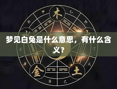 梦见白兔是什么意思，有什么含义？