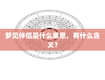 梦见伴侣是什么意思，有什么含义？