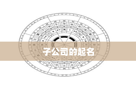 子公司的起名