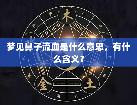梦见鼻子流血是什么意思，有什么含义？