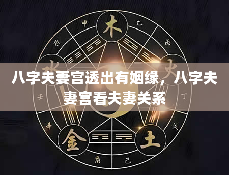八字夫妻宫透出有姻缘，八字夫妻宫看夫妻关系