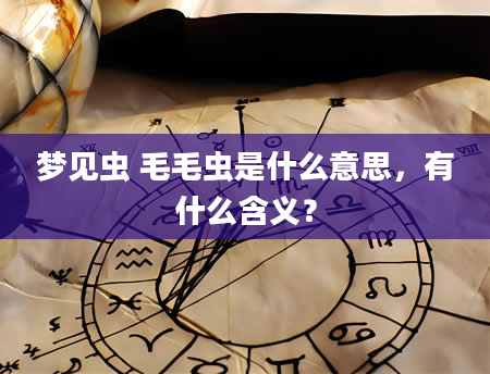 梦见虫 毛毛虫是什么意思，有什么含义？