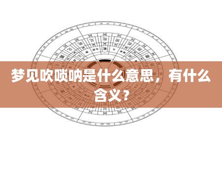 梦见吹唢呐是什么意思，有什么含义？