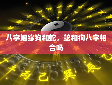 八字姻缘狗和蛇，蛇和狗八字相合吗